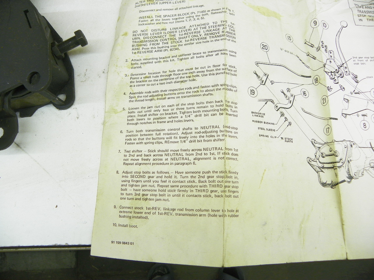 Vintage NOS Saginaw 3-Speed Floor Shifter Conversion Kit 502 8419 for GM Transmissions