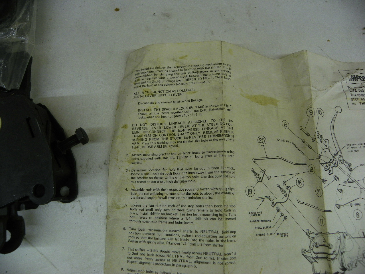 Vintage NOS Saginaw 3-Speed Floor Shifter Conversion Kit 502 8419 for GM Transmissions