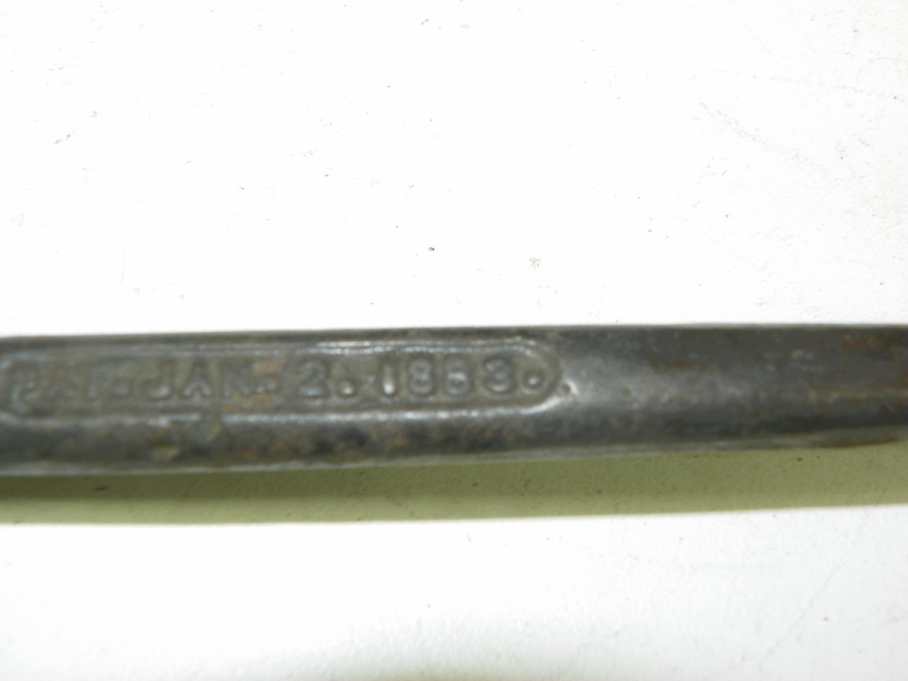 Vintage used automotive trunk lid support prop with Jan 2 1883 patent date