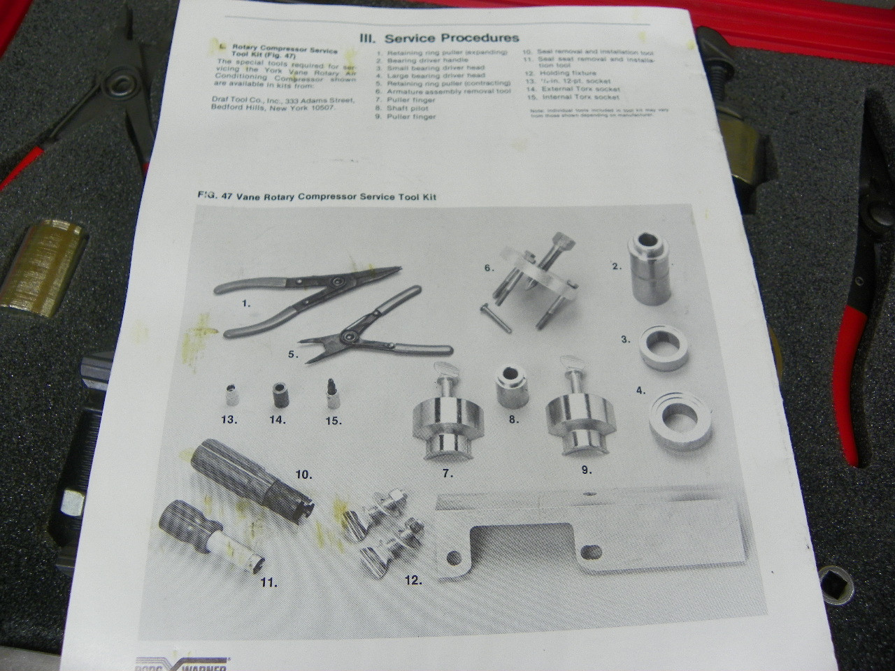 Carter 27-444 A/C Compressor Clutch Service Tool Kit for York Vane Rotary Restoration