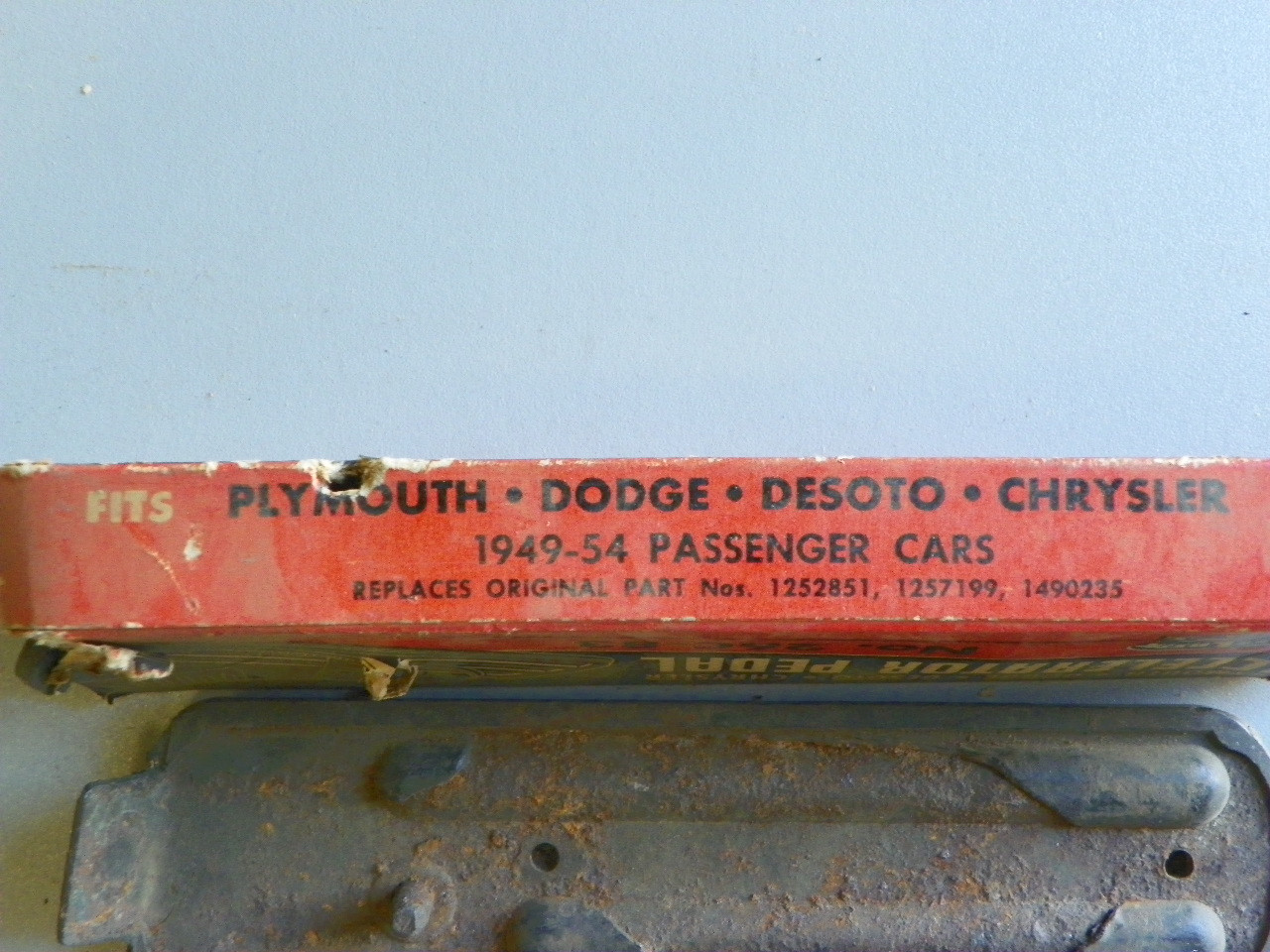 Steelastic 26C-83 Accelerator Pedal for 1949-1954 Mopar Plymouth Dodge DeSoto Chrysler restoration.