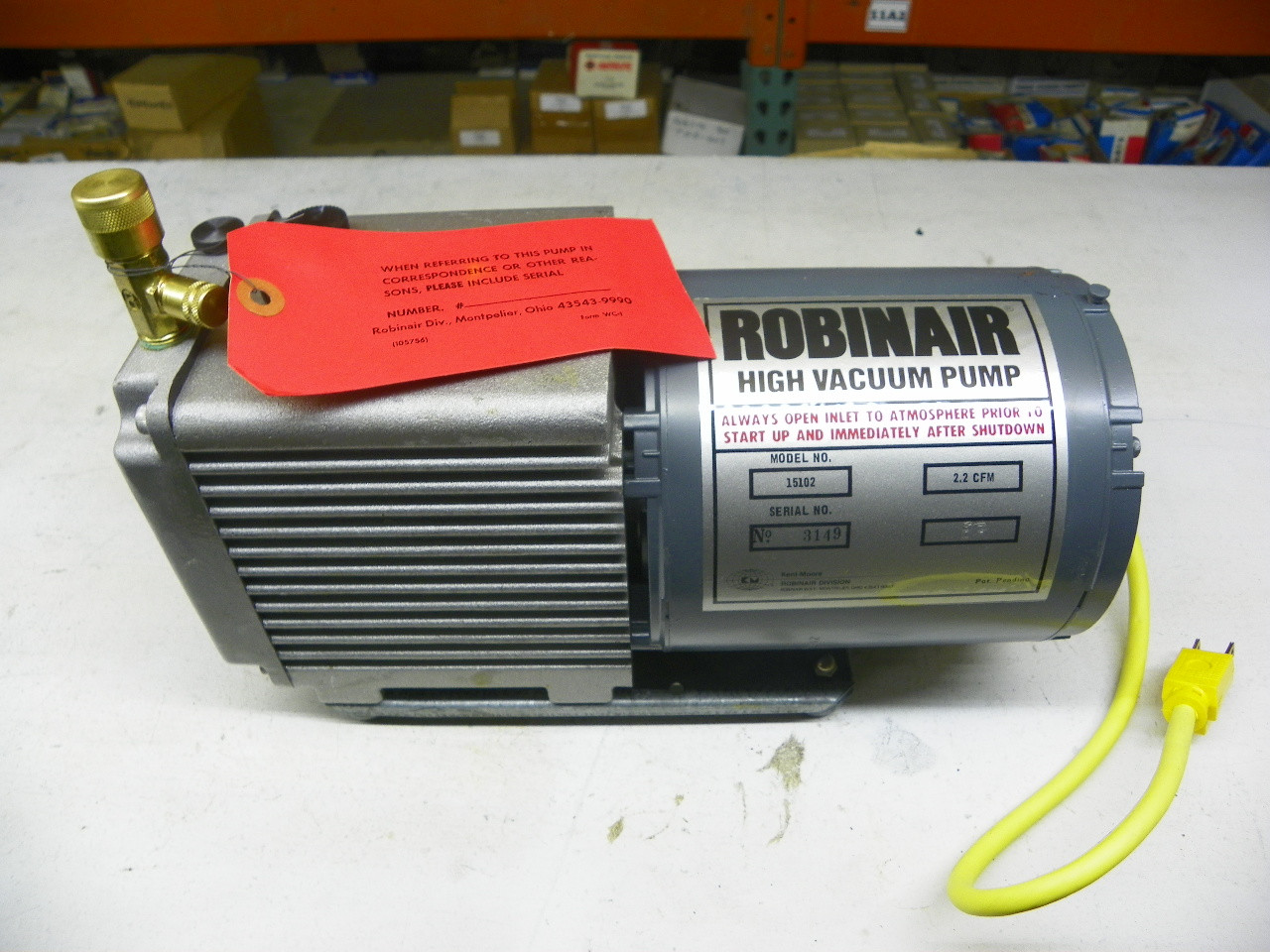 Robinair 15102 High Vacuum Pump 2.2 CFM Single Stage for HVAC refrigeration service. - Image 7