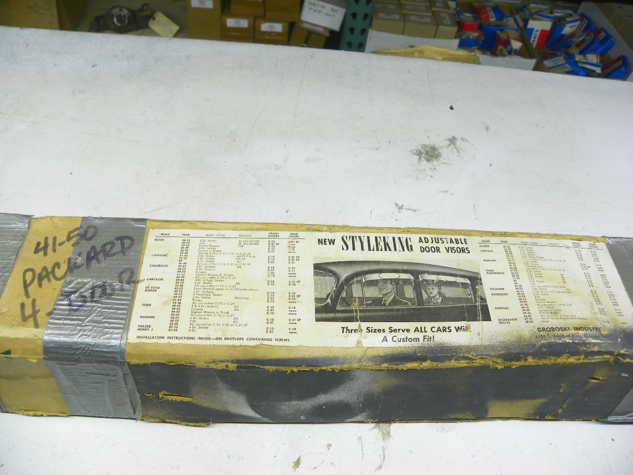 Styleking C-15 Adjustable Door Visors for 1941-1950 Packard 4-Door Sedan restoration. - Image 1