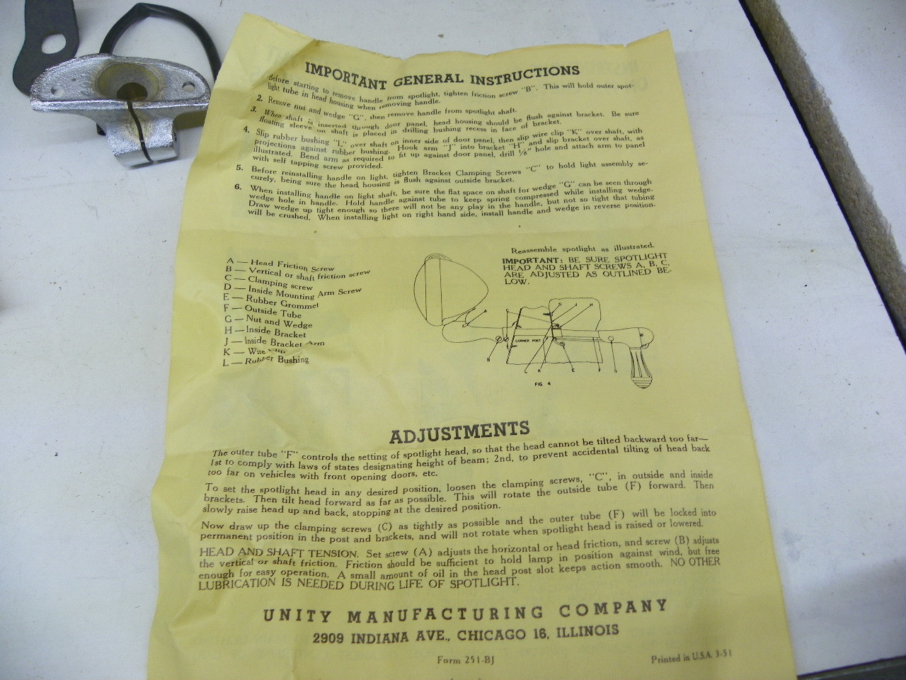 Unity No. 40 Door Mounting Bracket for 1951 Chrysler DeSoto Dodge Plymouth restoration. - Image 10