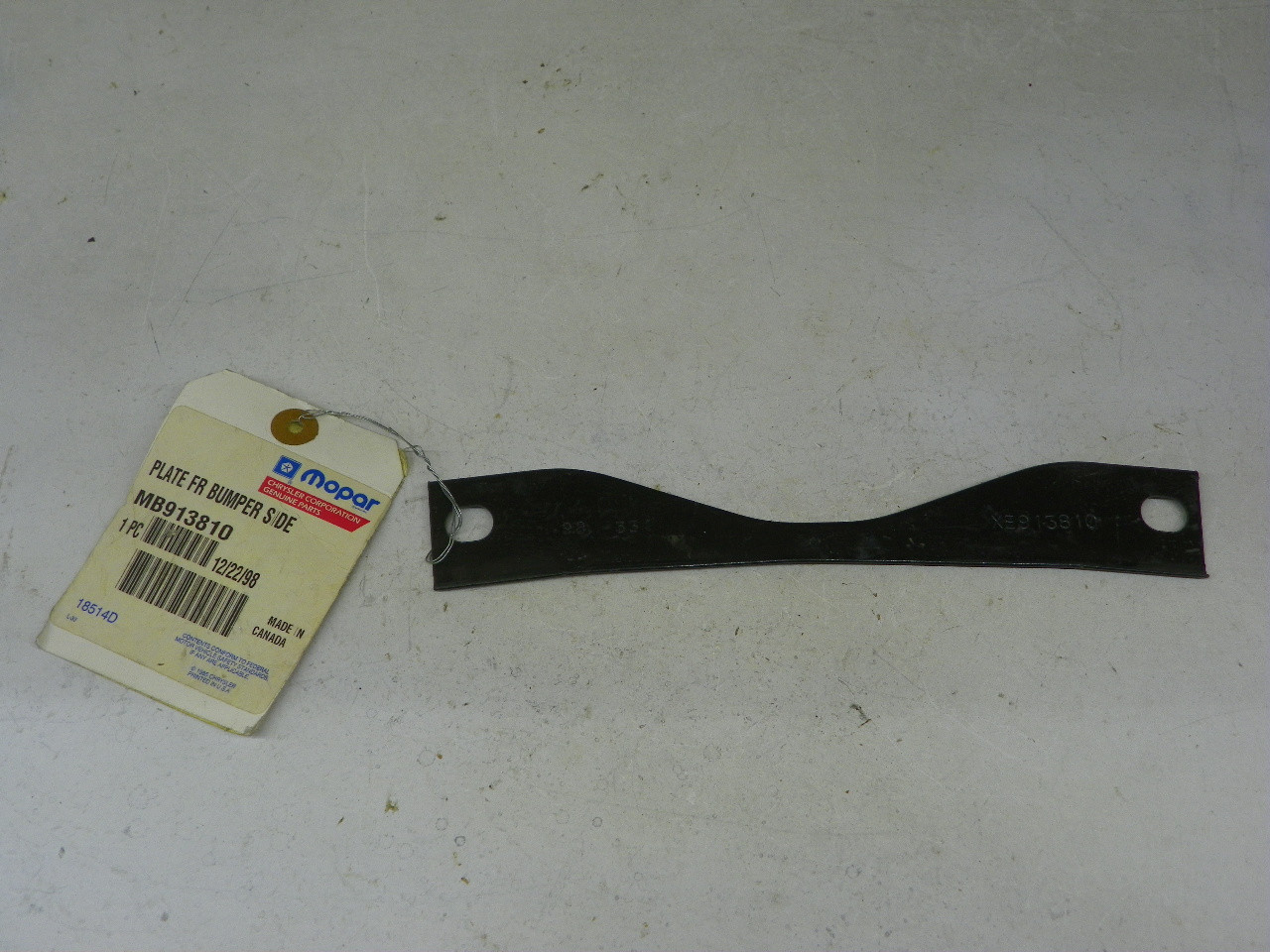 Mopar MB913810 Front Bumper Side Retainer Plate for 1995-2000 Chrysler/Eagle restoration. - Image 1