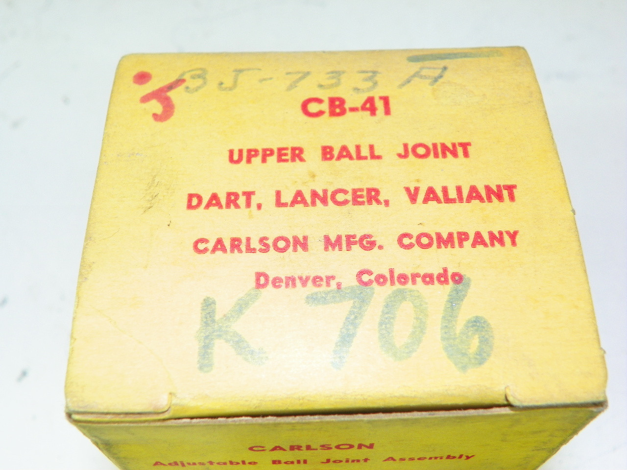 Carlson CB-41 Upper Ball Joint K-706 for 1960-1970 Plymouth Dodge Valiant Dart restoration - Image 3