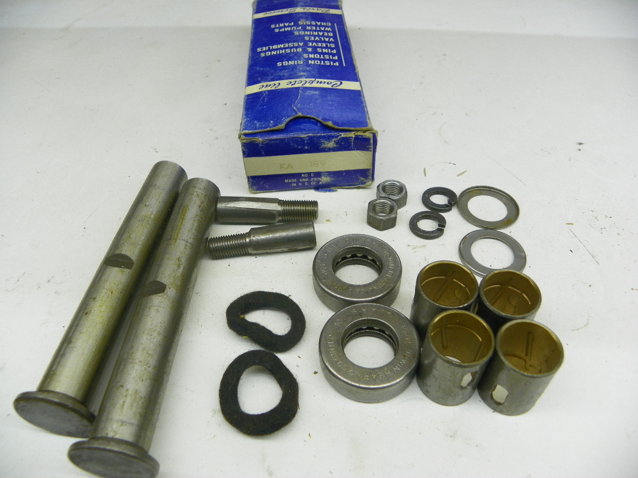 McQuay Norris KA-189 King Bolt Set for 1953-1956 Ford F100 F250 1/2-Ton 3/4-Ton trucks restoration. - Image 1