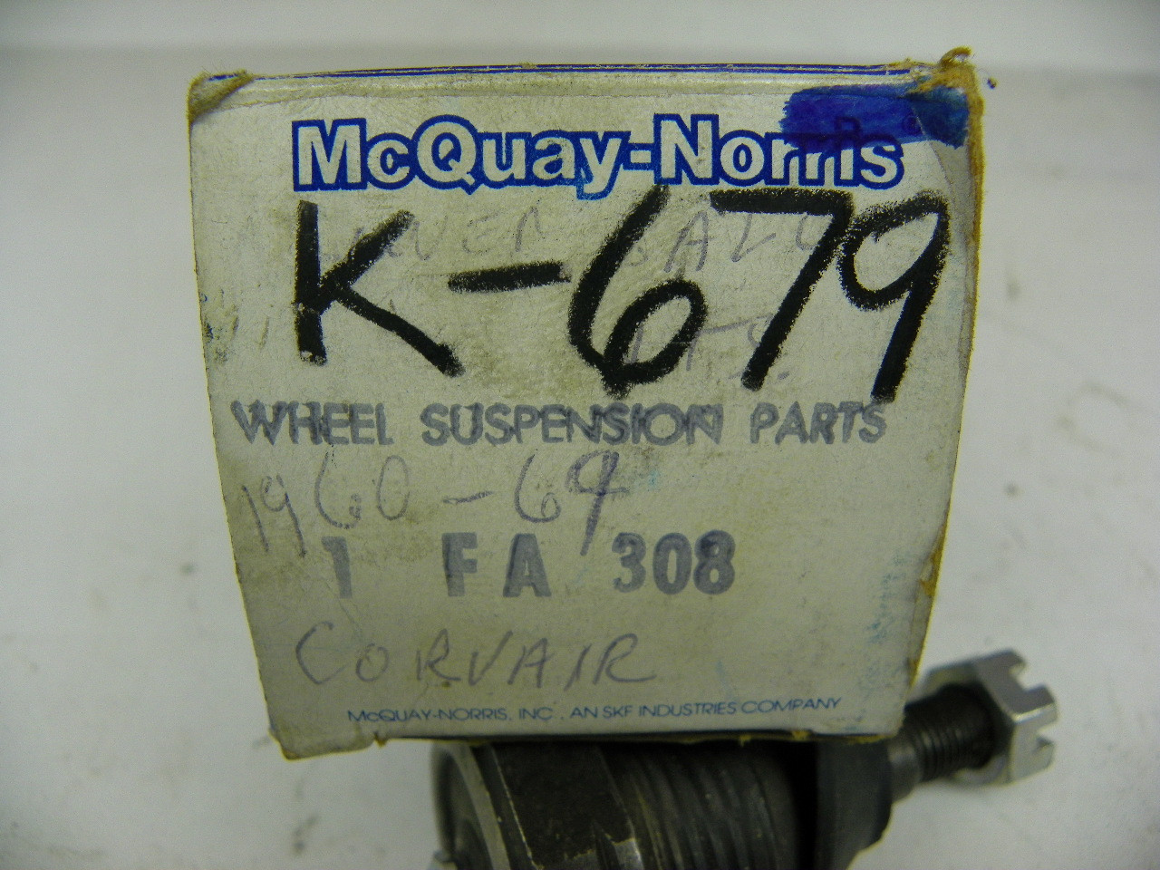 McQuay-Norris FA-308 Lower Ball Joint for 1960-1969 Chevrolet Corvair suspension restoration. - Image 3