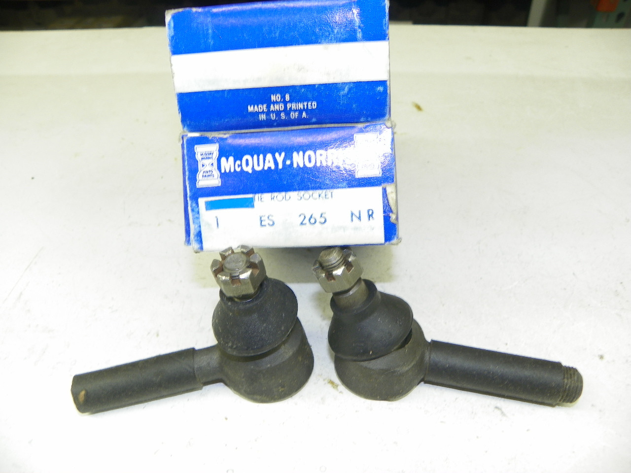 McQuay-Norris ES265NR ES265NL Tie Rod Socket Pair for 1958-1959 Chevrolet Car Truck restoration. - Image 1