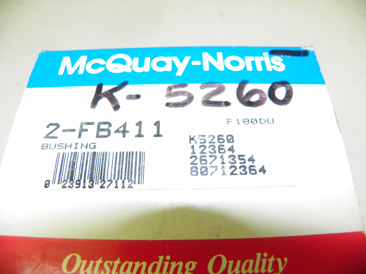 McQuay-Norris K-5260 Upper Control Arm Bushing for 1979-1984 Cadillac Eldorado Seville Buick Riviera Oldsmobile Toronado restoration. - Image 3
