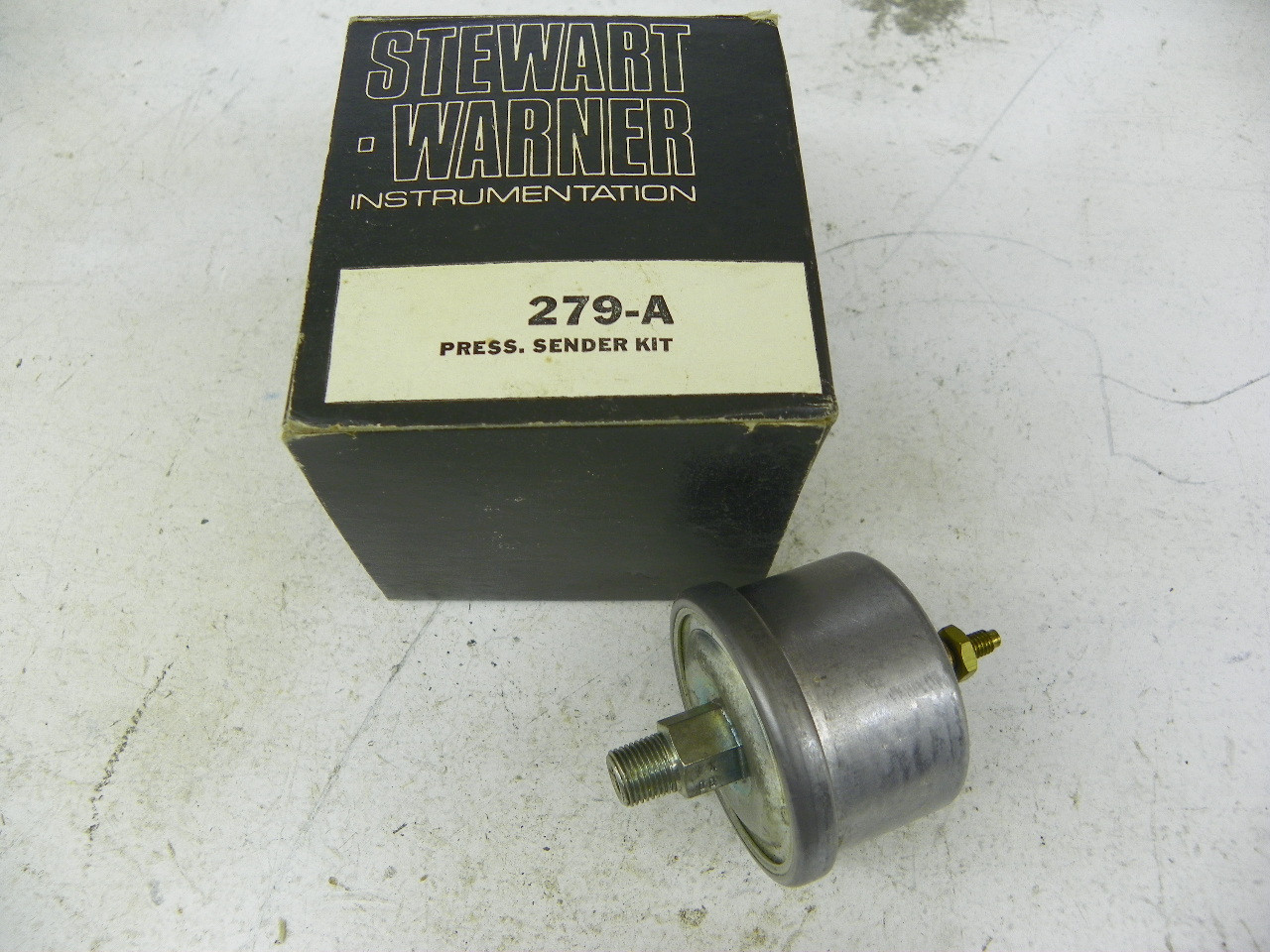Stewart Warner 279-A Pressure Sender Kit 80 PSI 1/8" NPT for vintage instrumentation restoration. - Image 1