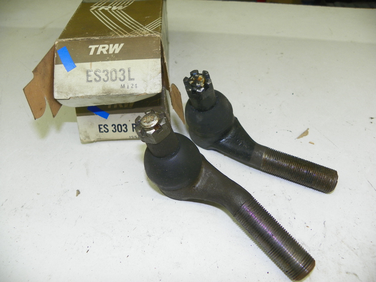 TRW ES-303L ES-303R Outer Tie Rod End Pair for 1961-1962 Oldsmobile restoration. - Image 1