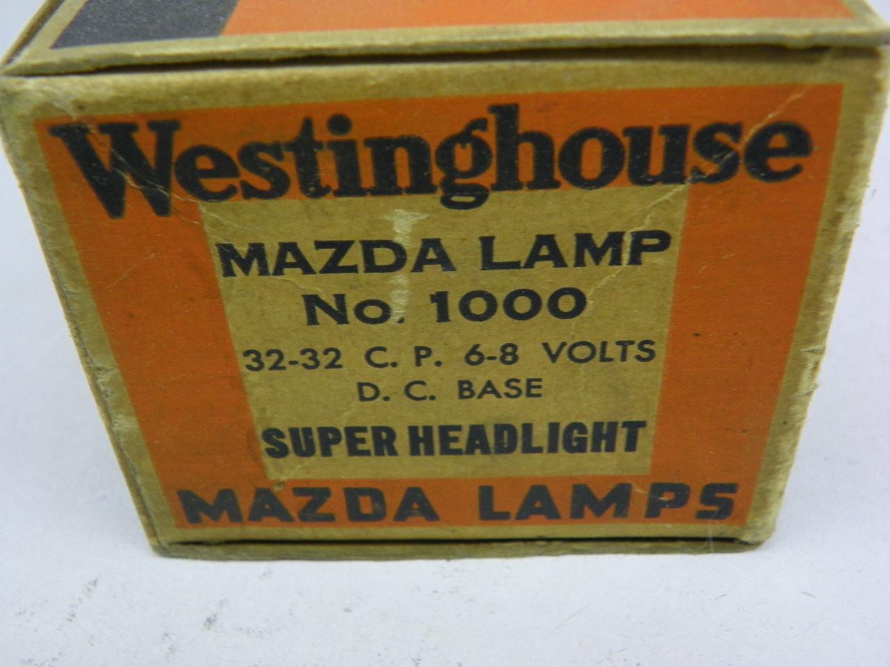 Westinghouse 1000 Mazda Lamp Super Headlight Bulb NOS for vintage auto restoration. - Image 2