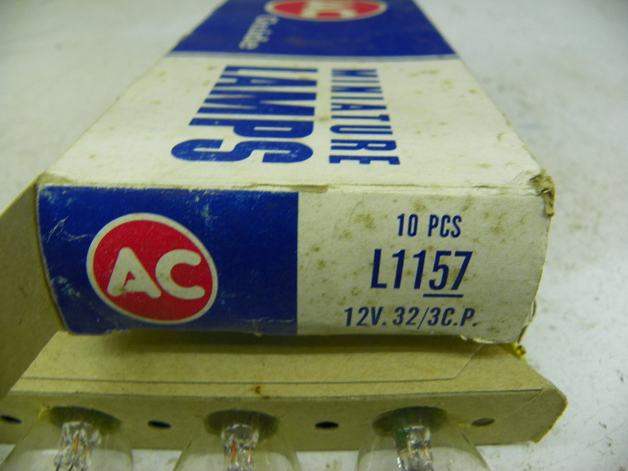 AC Guide L1157 Miniature Lamp Bulb NOS 12V 32/3 CP 10-Pack for vintage auto. - Image 2