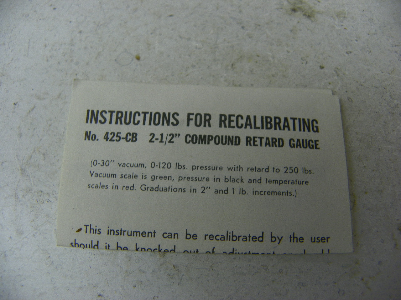 Imperial-Eastman 425-CB 2-1/2" Compound Retard Pressure Gauge for R-12 R-22 AC manifold restoration. - Image 6