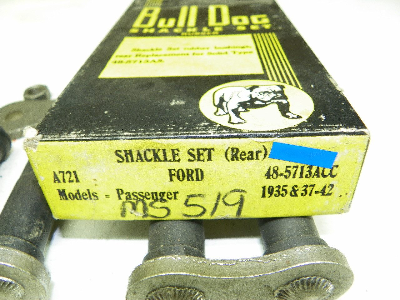 Bull Dog A721 Rear Shackle Set for 1935 1937-1942 Ford Passenger car restoration. - Image 1
