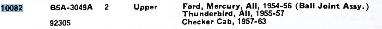 Thompson Products 10082 Upper Ball Joint for 1954-57 Ford Mercury Thunderbird restoration. - Image 2
