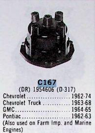Borg-Warner C167 Distributor Cap for 1962-74 Chevrolet GMC Pontiac restoration. - Image 2
