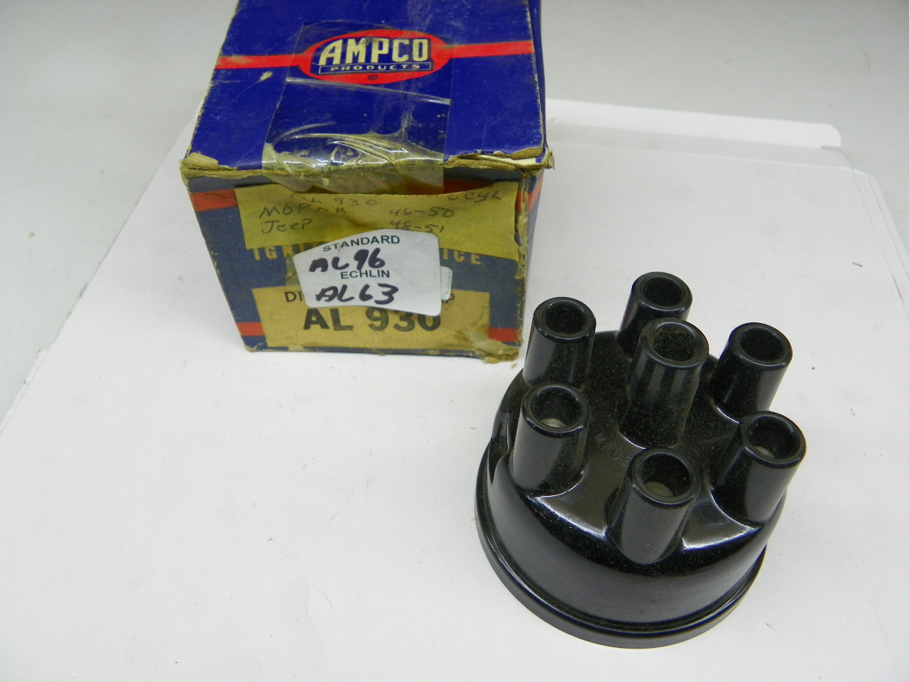 AMPCO AL63 Distributor Cap for 1935-1951 Chrysler Dodge Plymouth Willys 6 Cylinder restoration. - Image 1