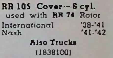 Echlin RR 105 Distributor Cap for 1938-1942 International Nash 6 Cylinder restoration. - Image 2