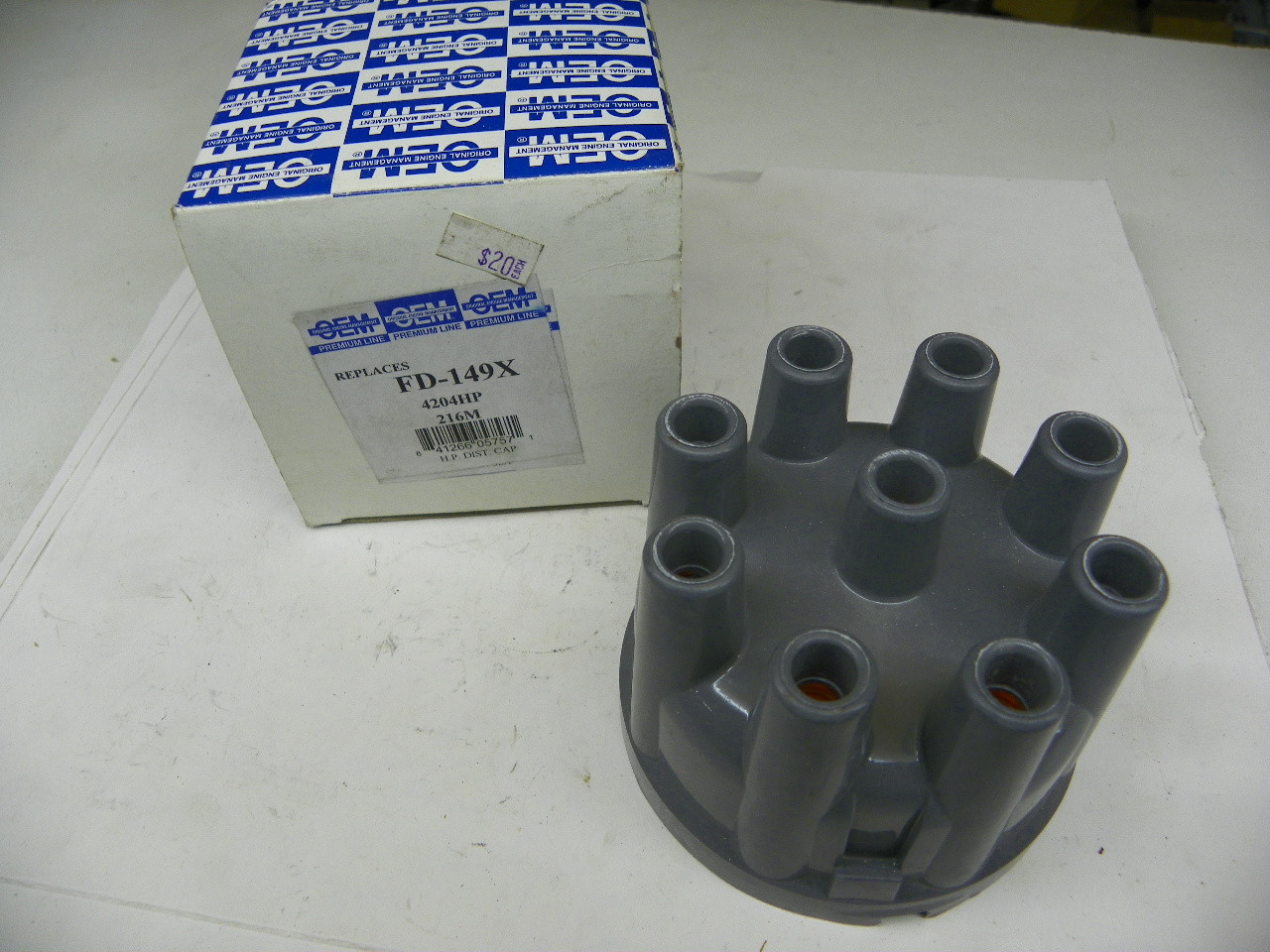 OEM Premium Line FD-149X Distributor Cap for 1974-1992 Ford AMC Jeep Lincoln Mercury 8 Cylinder HE Ignition restoration. - Image 1