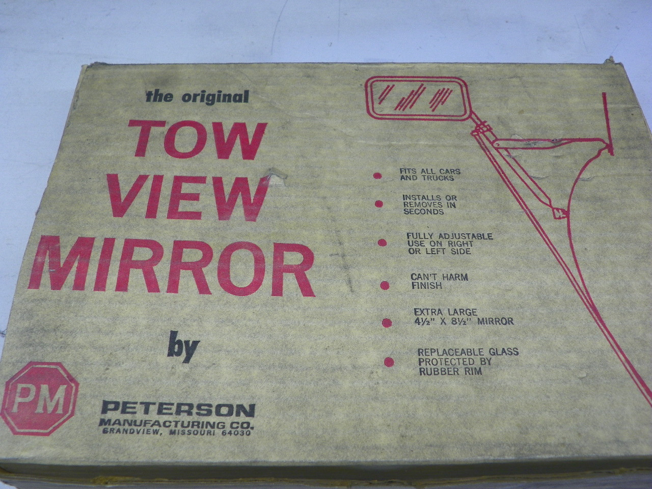 Peterson 658XN Deluxe Chrome Tow View Mirror Assembly for universal car and truck restoration. - Image 2