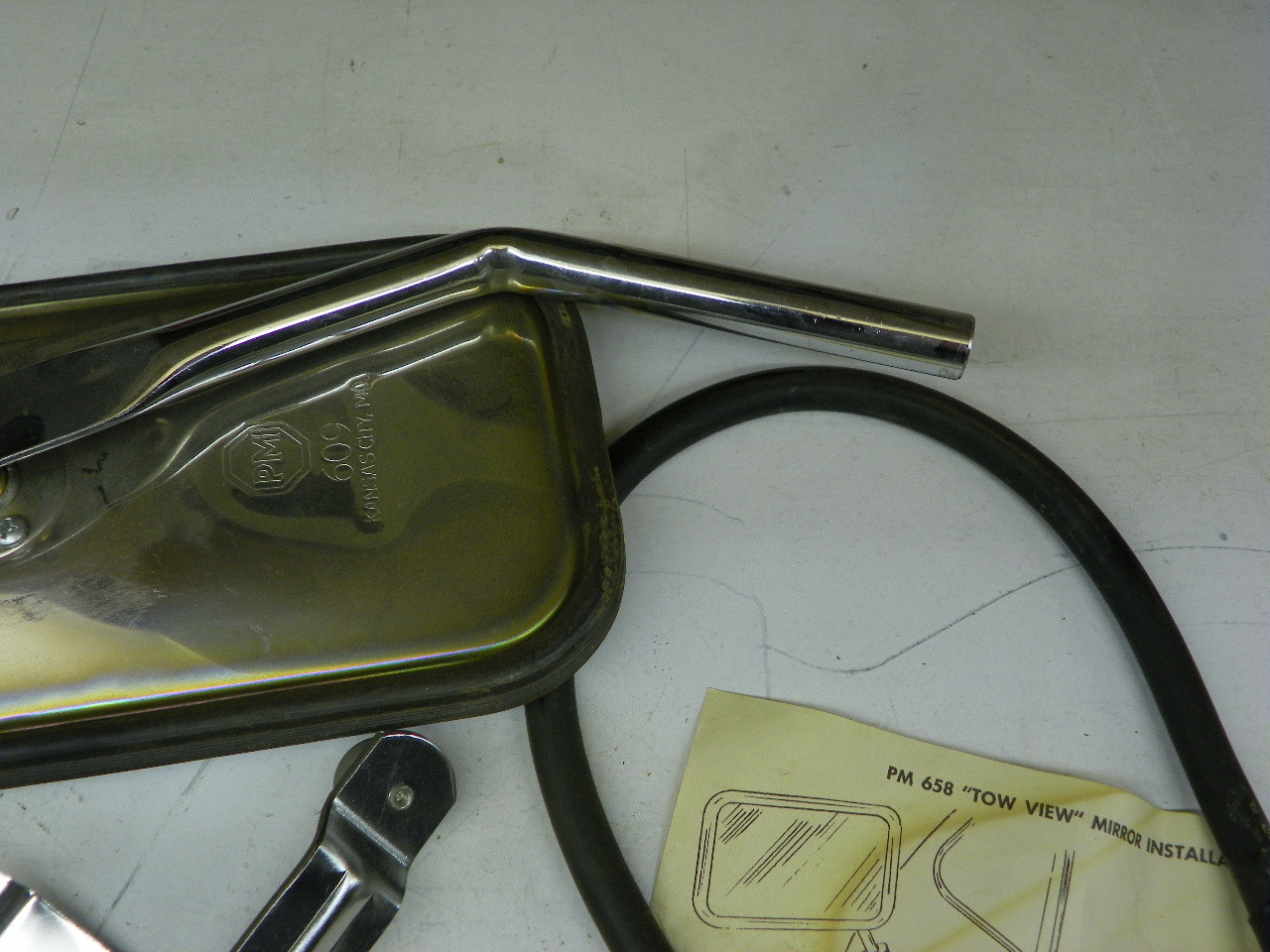 Peterson 658XN Deluxe Chrome Tow View Mirror Assembly for universal car and truck restoration. - Image 8