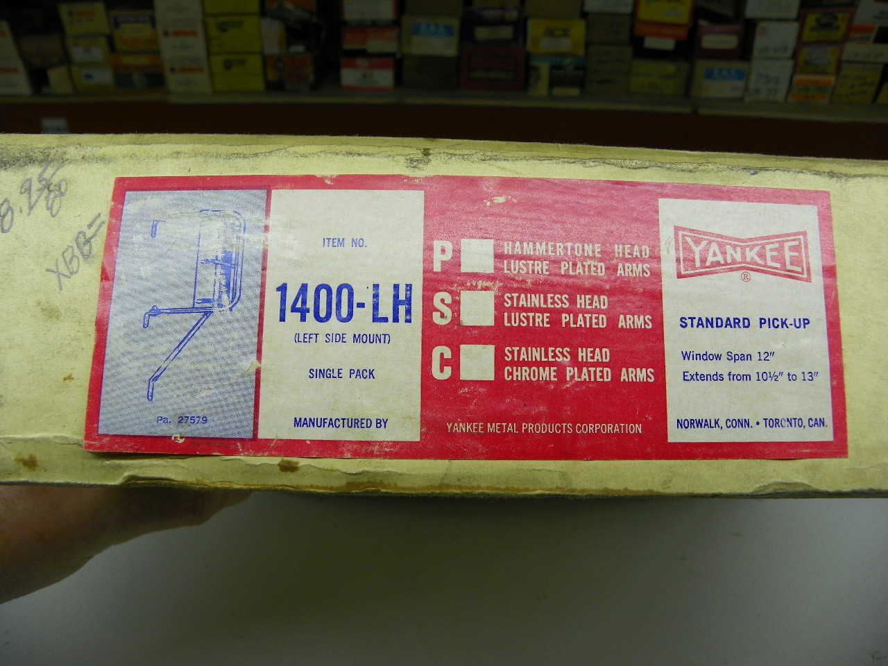 Yankee 1400-LH Left Side West Coast Truck Mirror for Vintage Standard Pickup Trucks restoration. - Image 2