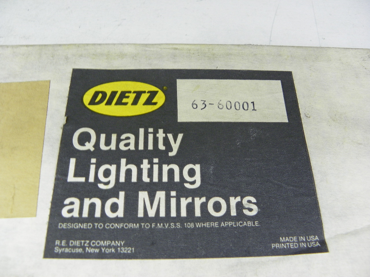 Dietz 63-60001 West Coast Truck Mirror Head with amber glass for vintage truck restoration. - Image 2