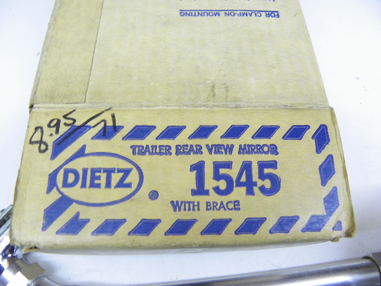 DIETZ 1545 Trailer Rear View Mirror with Brace 5" Head for vintage vehicle restoration. - Image 2