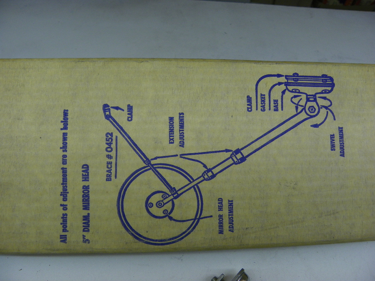 DIETZ 1545 Trailer Rear View Mirror with Brace 5" Head for vintage vehicle restoration. - Image 4