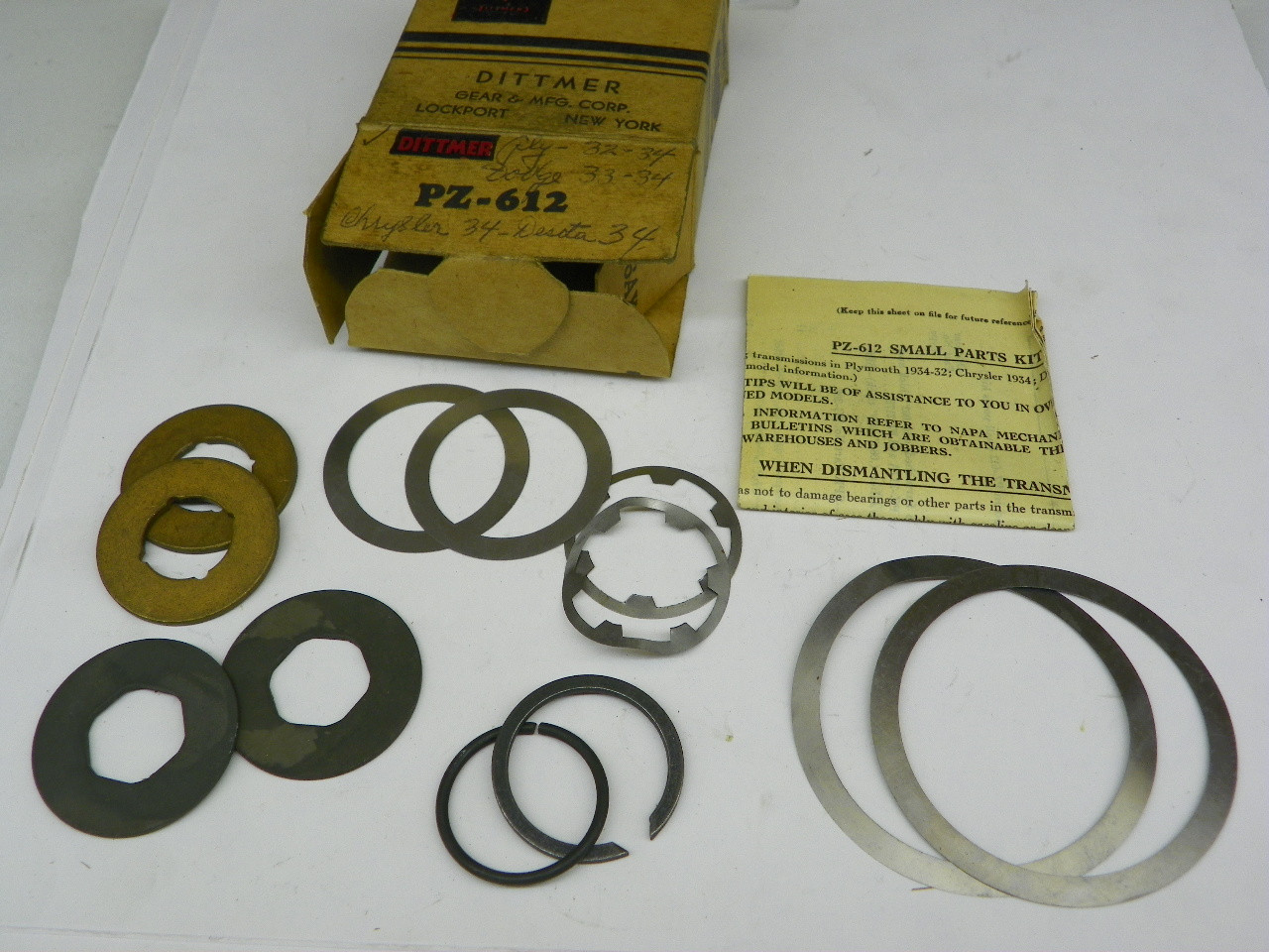 Dittmer PZ-612 Transmission Small Parts Kit for 1932-34 Plymouth Chrysler DeSoto Dodge restoration. - Image 1