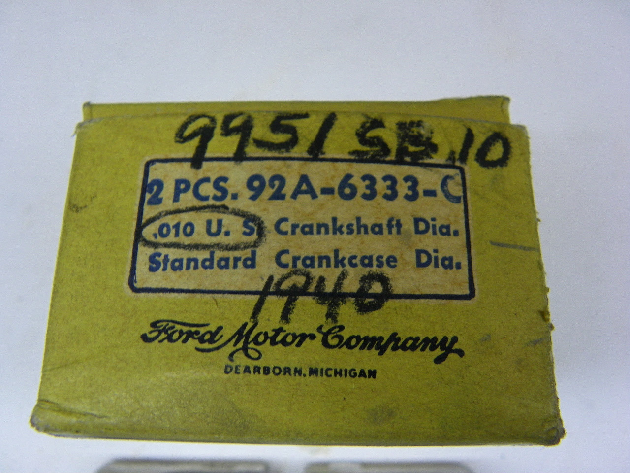 Ford 92A-6333-C Main Bearing Set .010 Undersize for 1940 Flathead V8-60 restoration. - Image 2