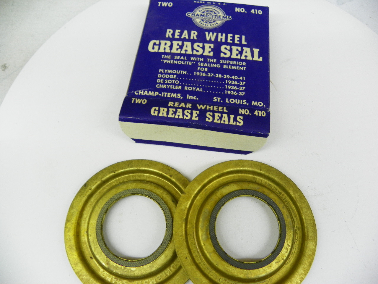 Champ-Items 411 and 410 Rear Wheel Grease Seal Set for 1936-1941 Plymouth Dodge De Soto Chrysler Royal restoration. - Image 7