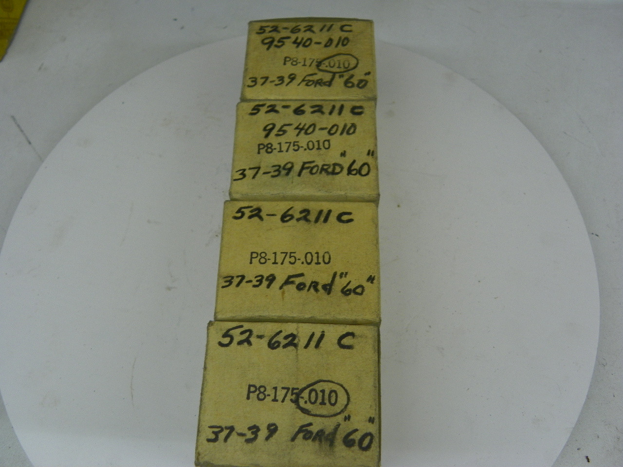 NOS Vintage Ford 52-6211-C Connecting Rod Bearing Set .010 U/S for 1937-1939 V8-60 Flathead restoration. - Image 1