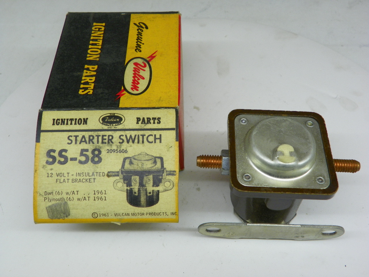 Vulcan SS-58 Starter Switch for 1961 Dodge Dart Plymouth 6 Cyl AT restoration. - Image 1