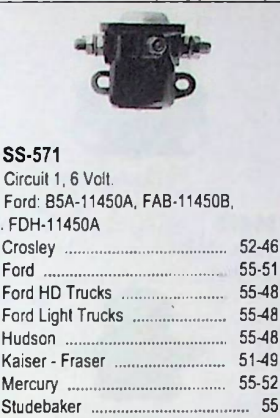 Standard Plus SS-571 Starter Switch 6V for 1946-1955 Ford Hudson Mercury restoration. - Image 2