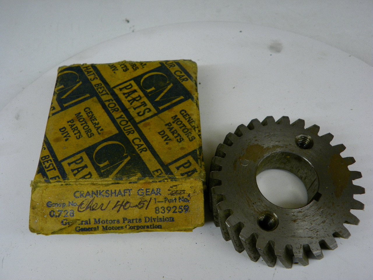 GM 839259 Crankshaft Gear for 1940-1952 Chevrolet 216 I6 restoration. - Image 1