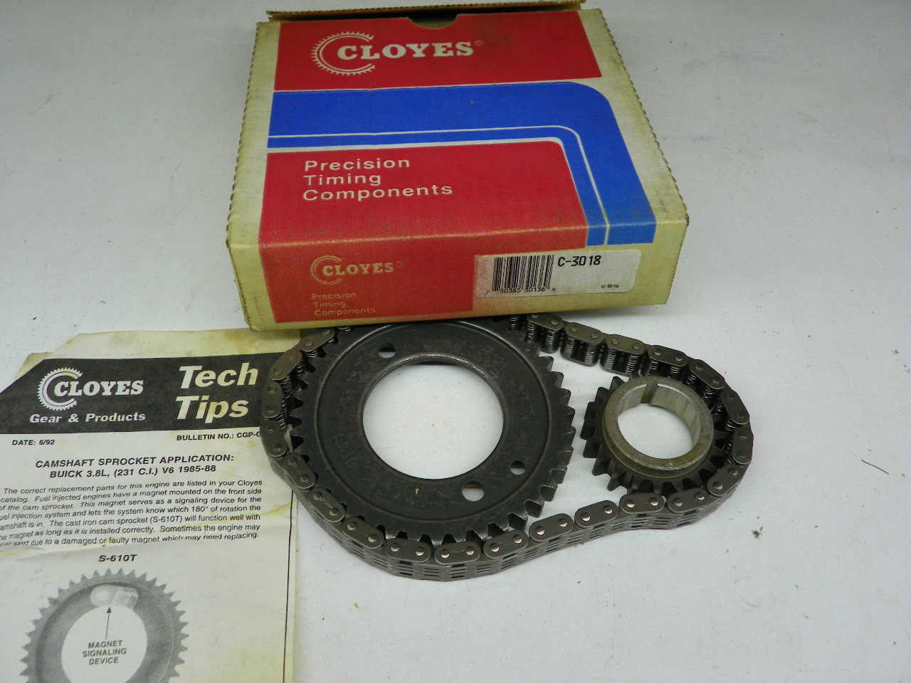Cloyes C-3018 Timing Chain Set for 1985-1988 Buick 3.8L V6 restoration. - Image 1
