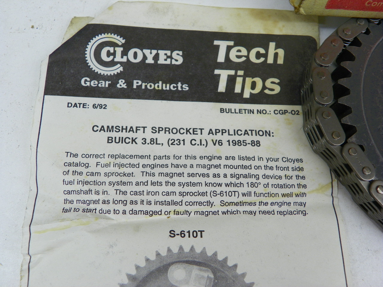 Cloyes C-3018 Timing Chain Set for 1985-1988 Buick 3.8L V6 restoration. - Image 3