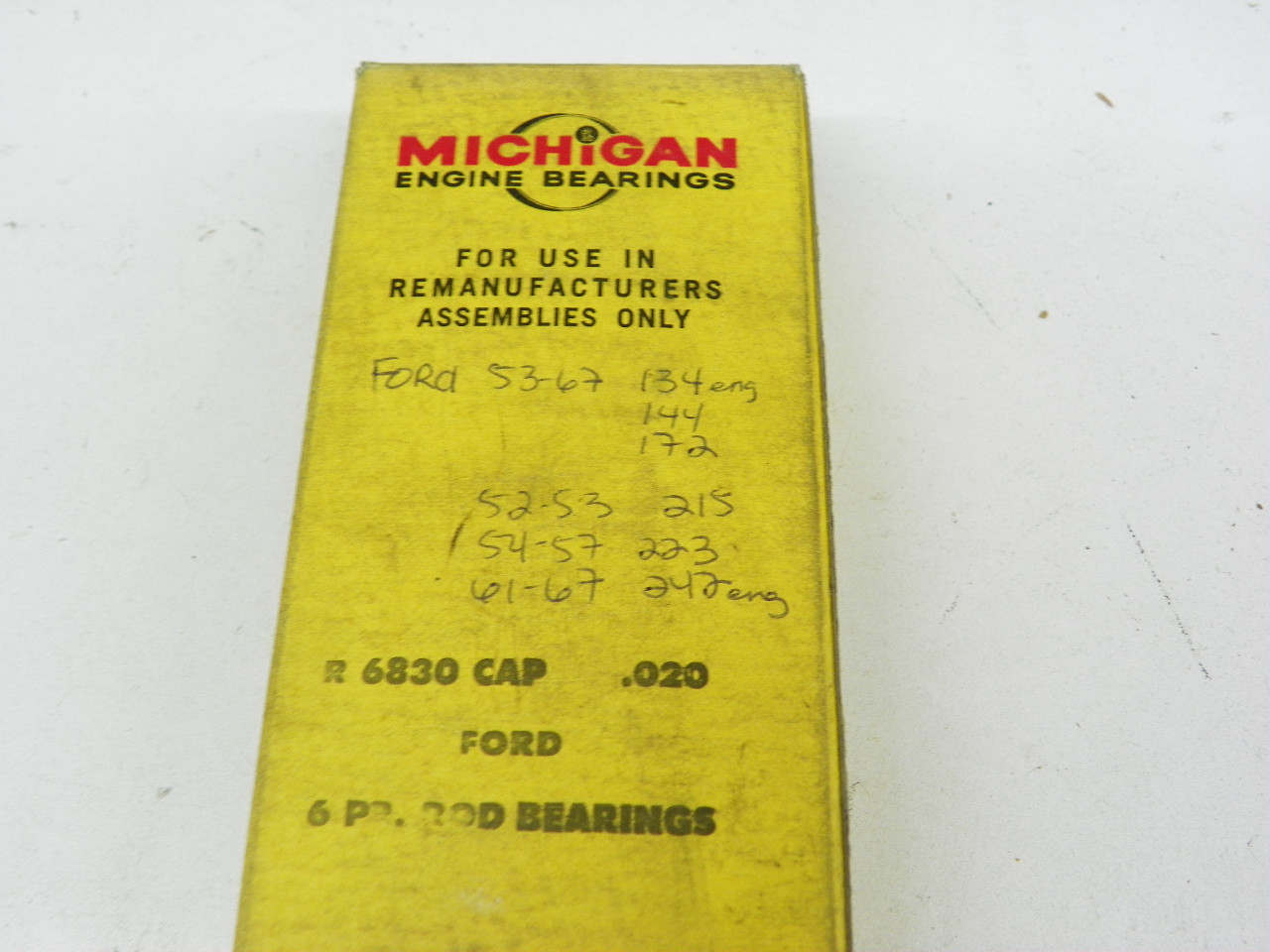 Michigan R6830 CAP .020 Connecting Rod Bearings for 1952-1967 Ford 134 215 223 242 engine restoration. - Image 3