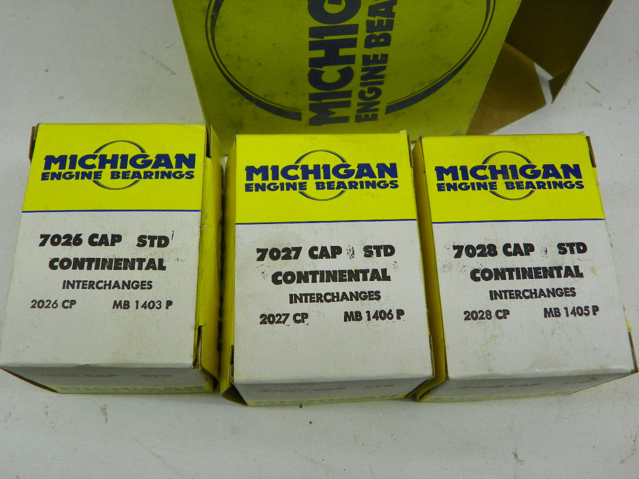 Michigan 875 P Main Bearing Set for Continental Z120 Z129 Z134 engine restoration. - Image 3