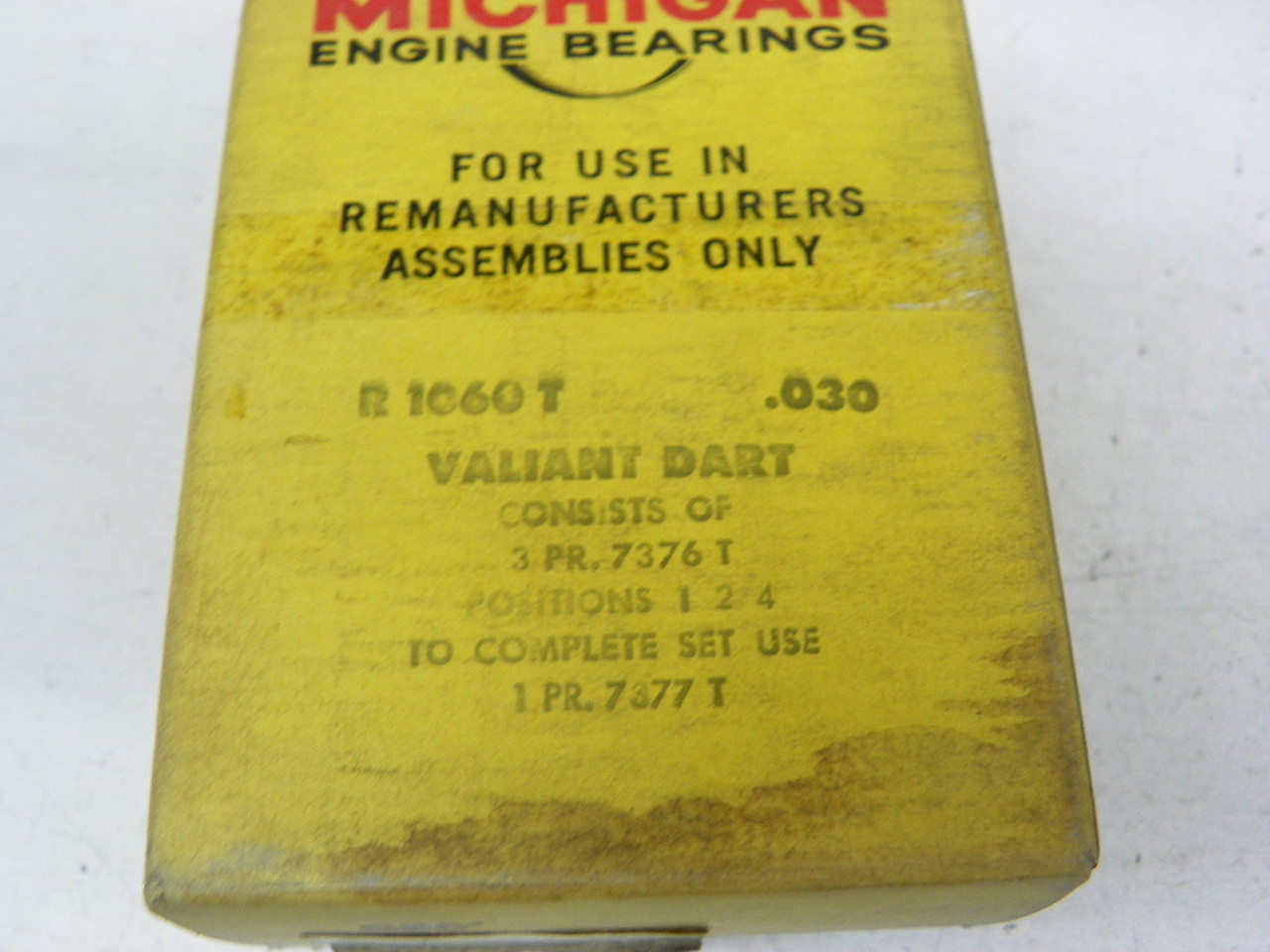 Michigan R 1060 T .030 Partial Crankshaft Main Bearings NORS for Mopar Slant-6 restoration - Image 3