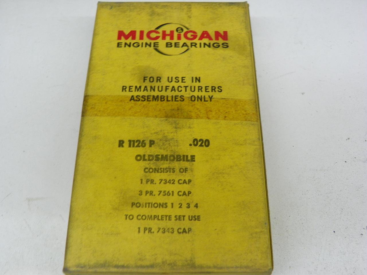 Michigan R1126P Engine Main Bearings for 1949-1964 Oldsmobile Rocket V8 .020 undersize restoration. - Image 3