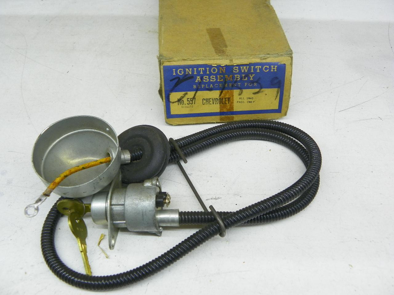 Unbranded 557 Ignition Switch Assembly for 1940 Chevrolet Passenger Car restoration. - Image 1