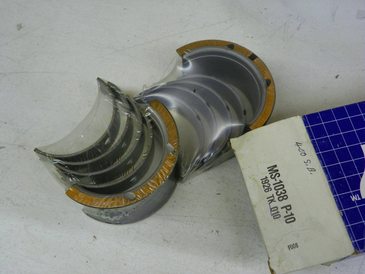 Michigan MS-1038 P-10 Main Engine Bearings for 1970-1974 Chevrolet Small Block 400 V8 restoration. - Image 3