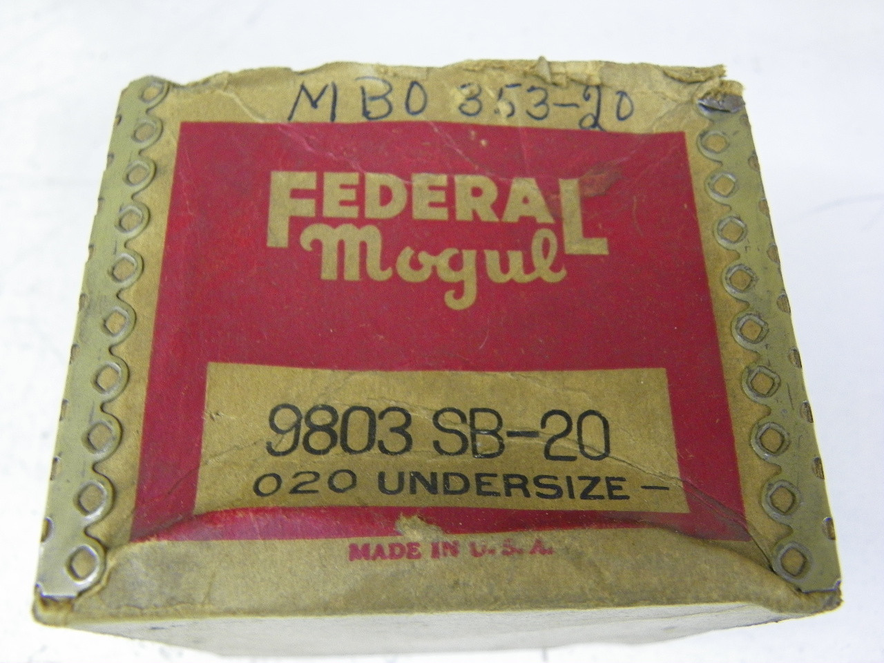 Federal Mogul 9803 SB-20 Main Bearing Set for 1939-1948 Ford Mercury .020 undersize restoration. - Image 2