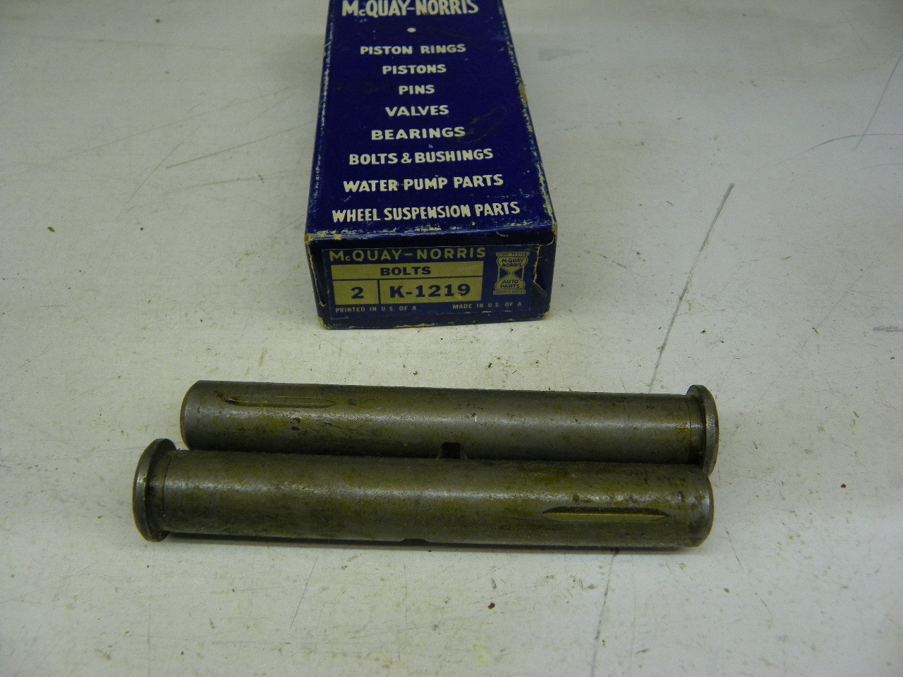 McQuay-Norris K-1219 King Pin Bolt for 1951-1956 Oldsmobile 88 98 front suspension restoration. - Image 1