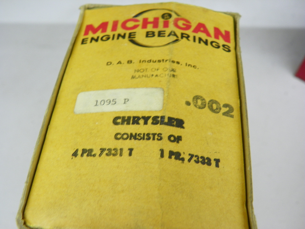 Michigan 1095 P .002 Main Bearing Set for Chrysler 413 440 engine restoration. - Image 1