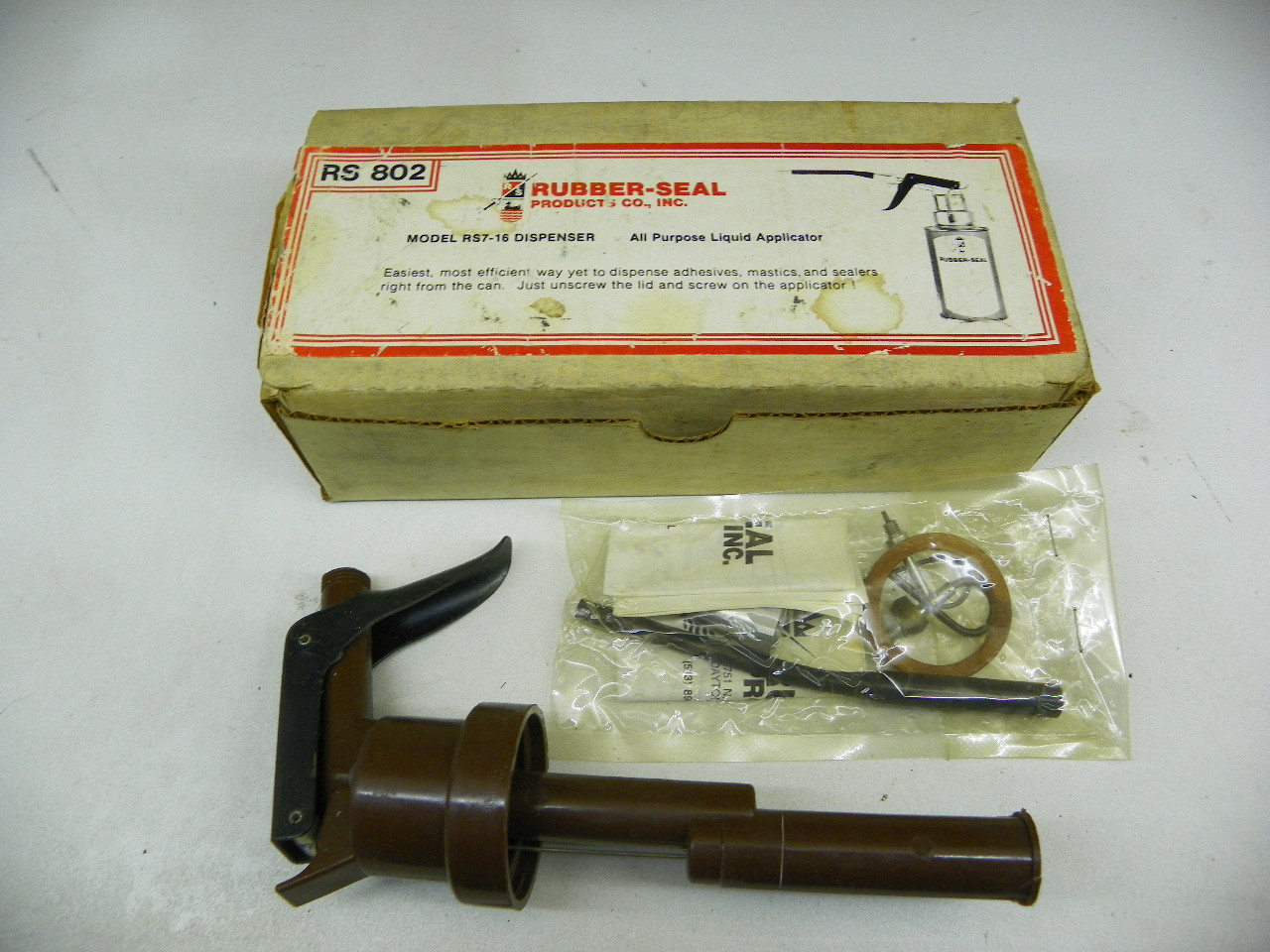Rubber-Seal RS802 Liquid Applicator Dispenser for vintage auto shop restoration - Image 1